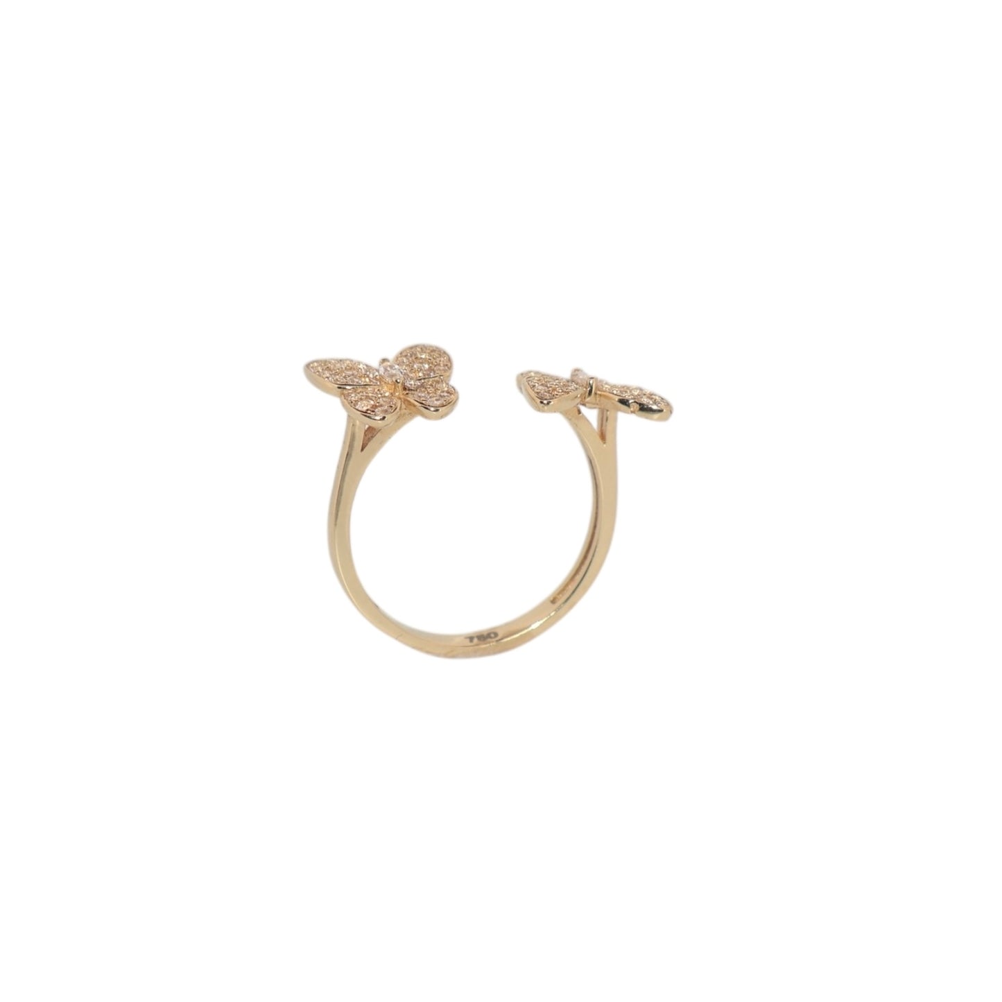 Golden Butterfly Duo Ring