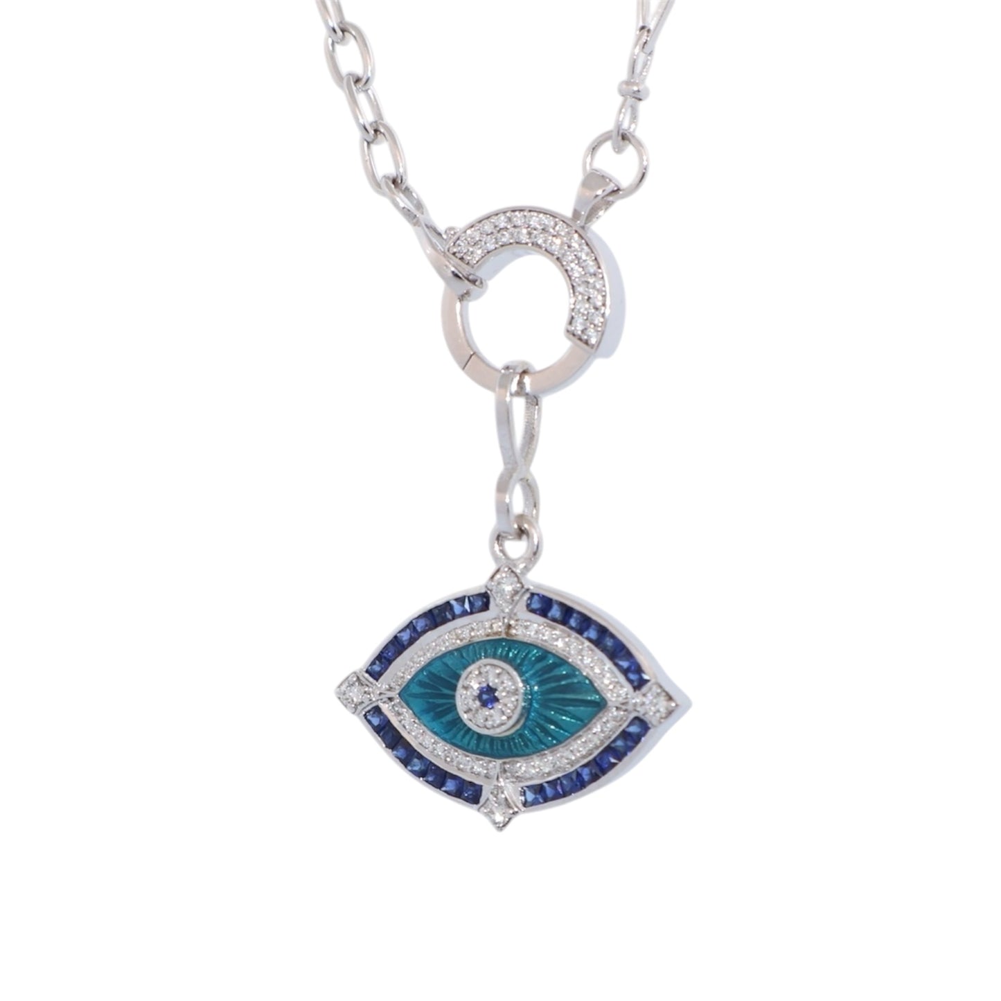 Celestial Sapphire Evil Eye Necklace