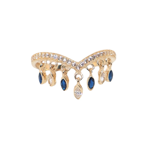 Cascade Fringe Blue Ring