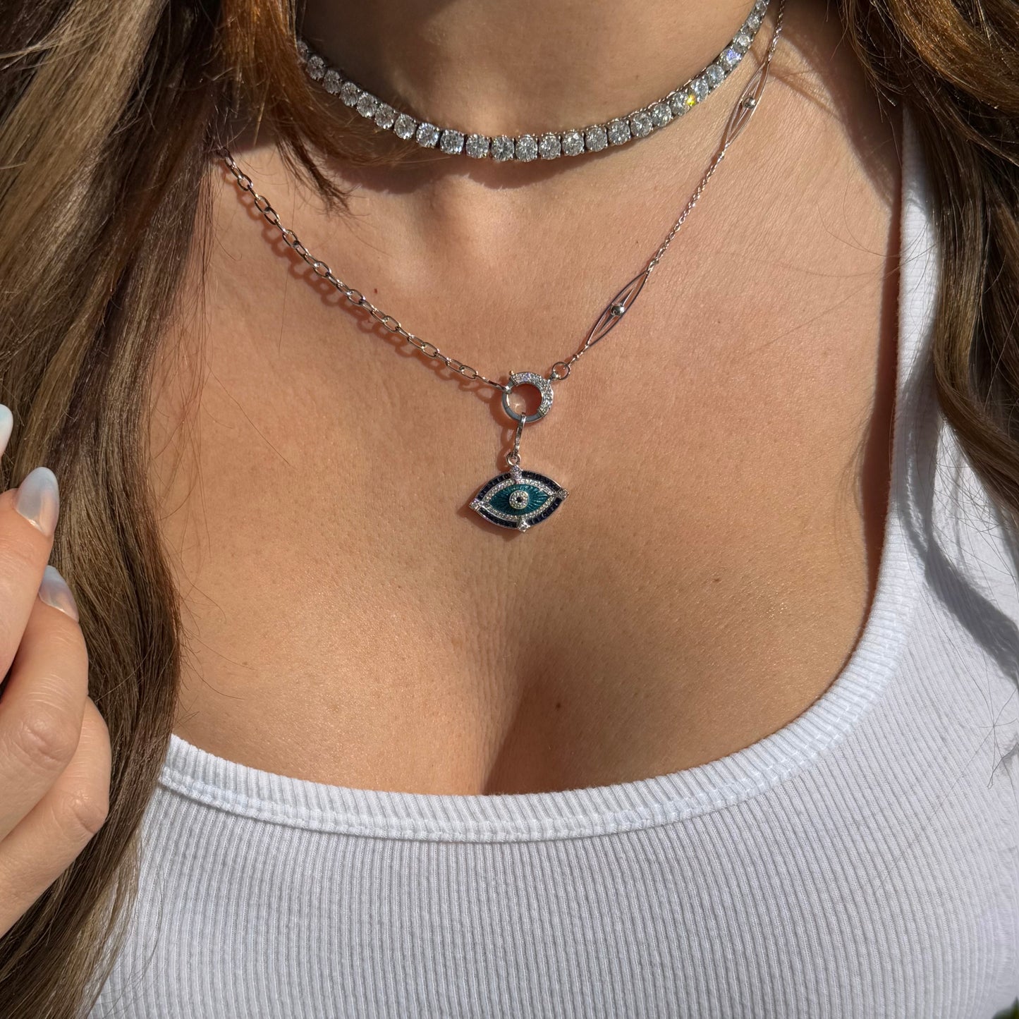 Celestial Sapphire Evil Eye Necklace