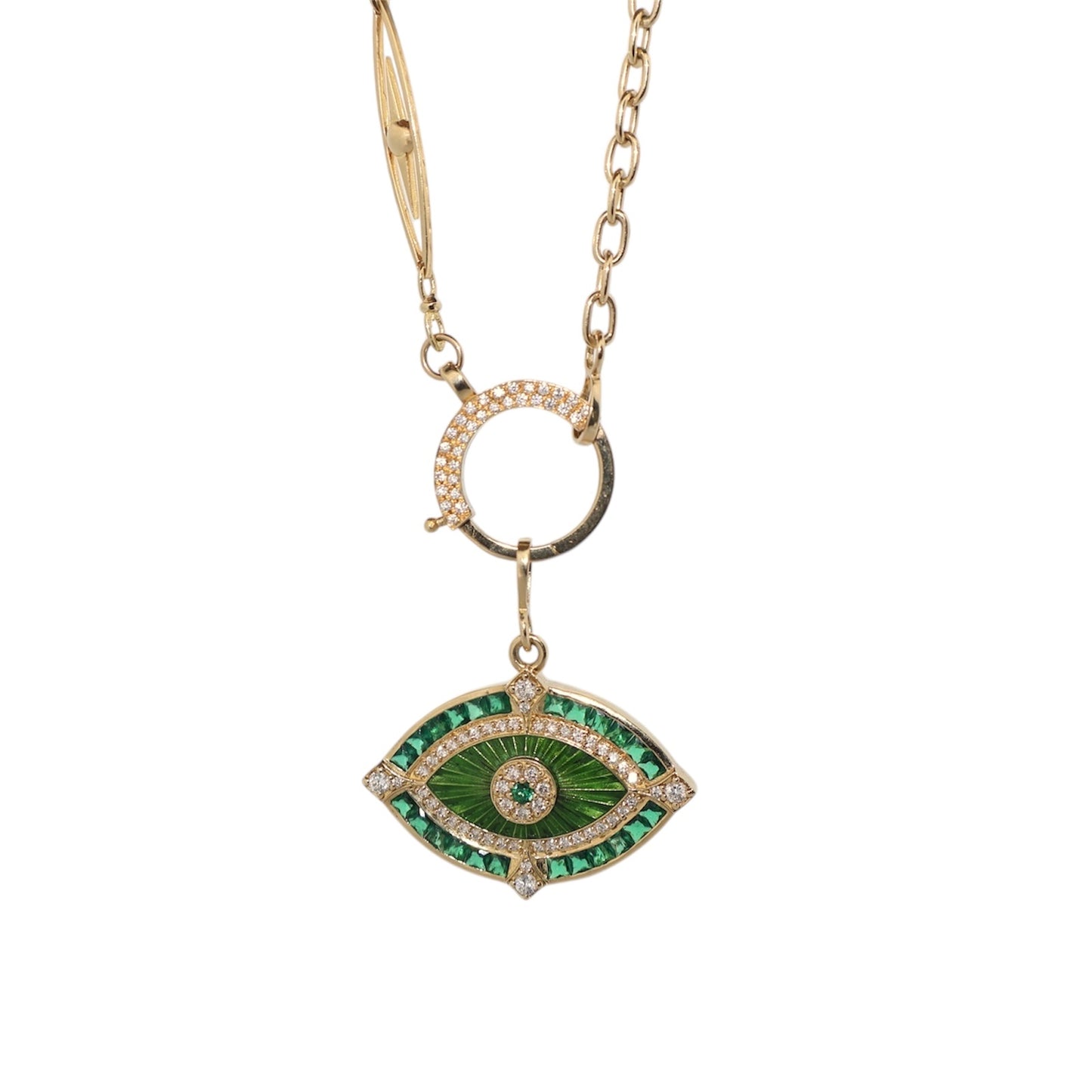 Celestial Evil Eye Necklace in Emerald