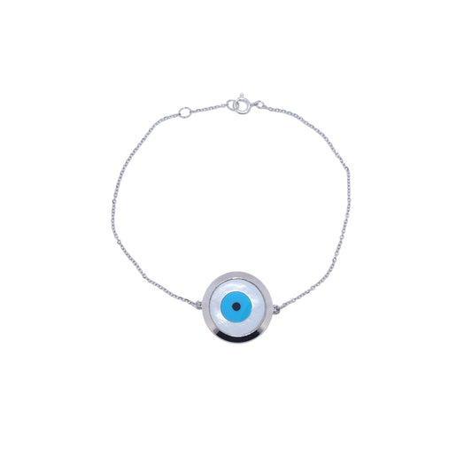 Classic Evil Eye Bracelet White Gold