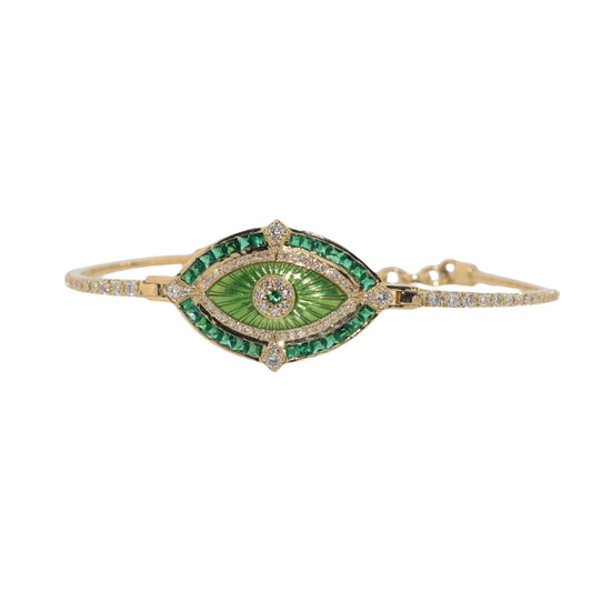 Celestial Emerald Evil Eye Bracelet