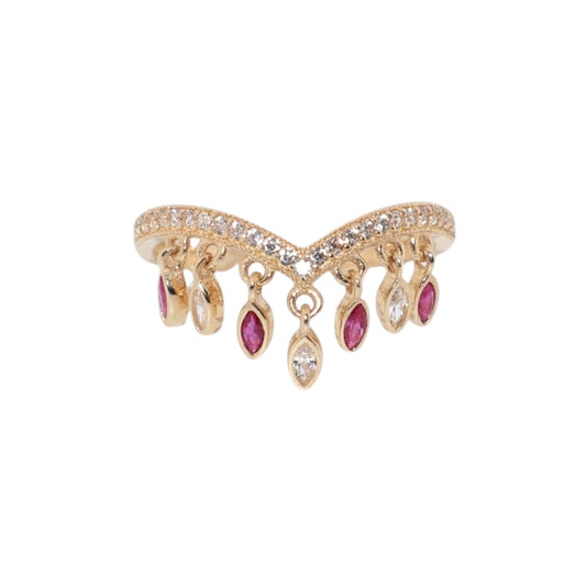 Cascade Fringe Pink Ring