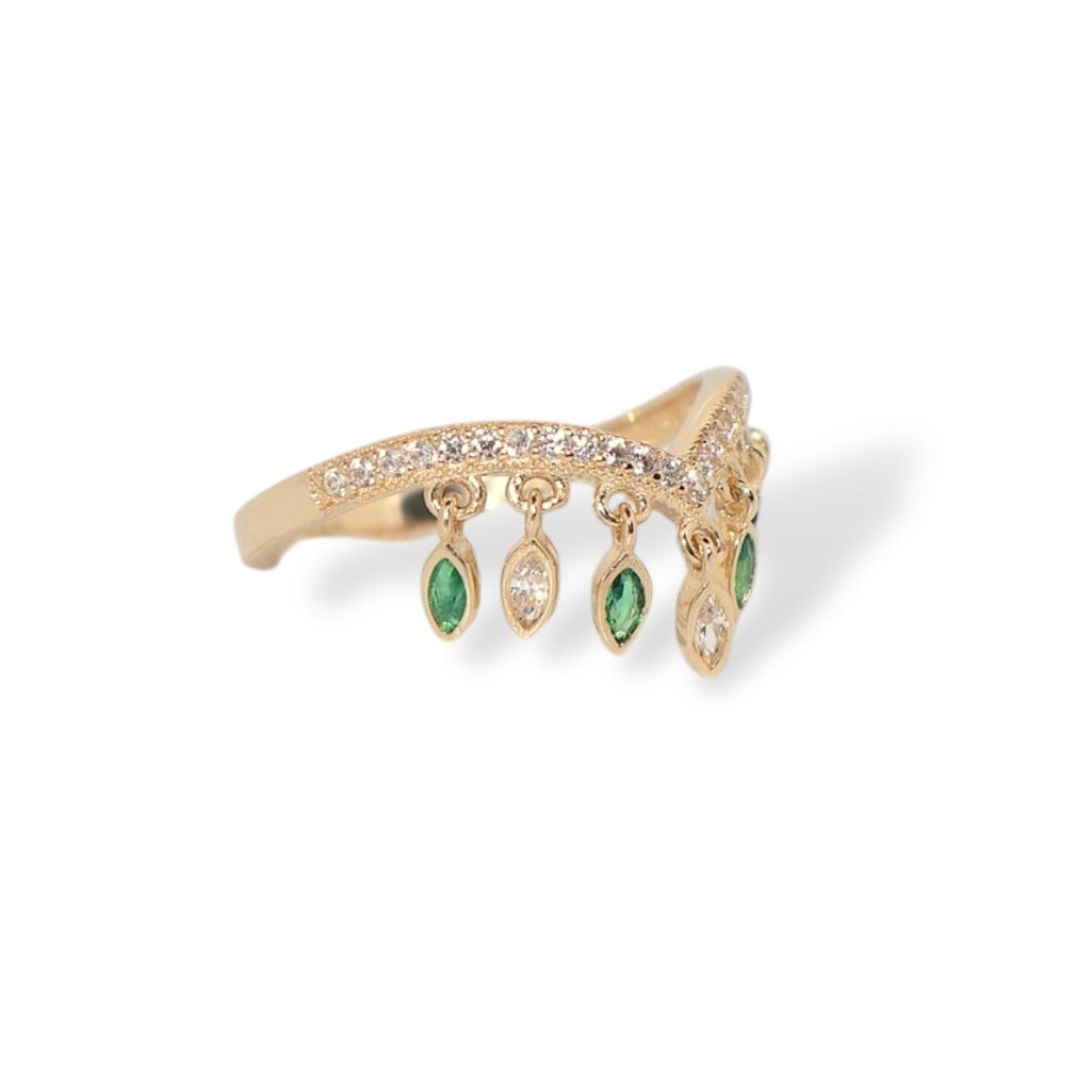 Cascade Fringe Green Ring