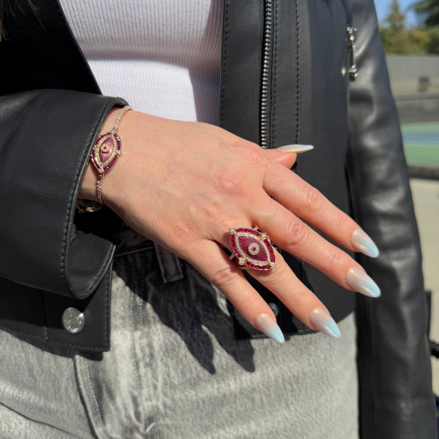 Celestial Ruby Evil Eye Ring