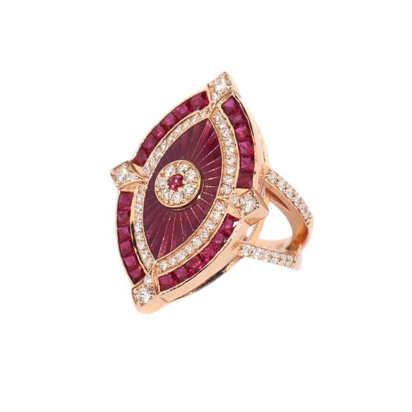 Celestial Ruby Evil Eye Ring