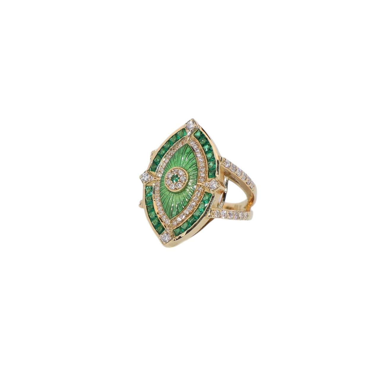 Celestial Emerald Evil Eye Ring SM