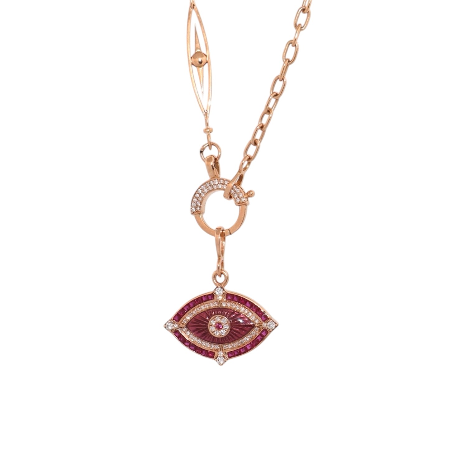 Celestial Ruby Evil Eye Necklace