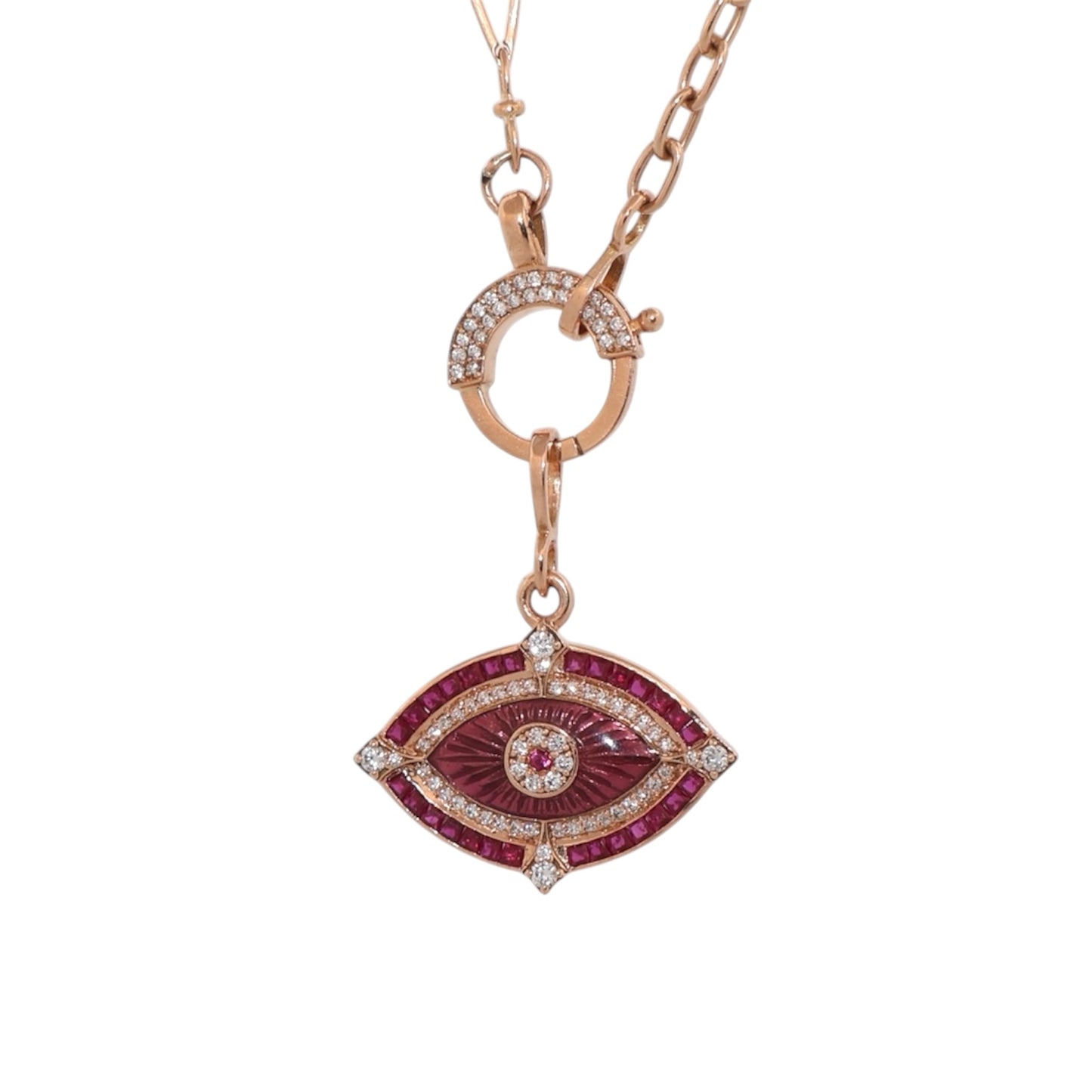 Celestial Ruby Evil Eye Necklace